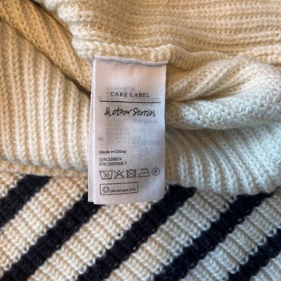 & Other Stories Cream and Black Striped Sweater - Picture 6 of 7